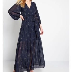 NWT - ModCloth Its a Long Story Chiffon Maxi Dress